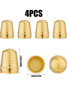 4 Dedales de Metal de Cobre para Coser y Bordar - Gosknor 2