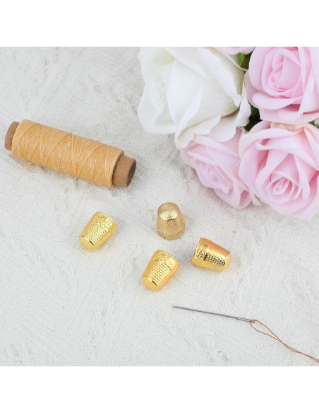4 Dedales de Metal de Cobre para Coser y Bordar - Gosknor
