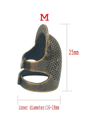 Dedal ajustable D&D de metal para costura - Mediano