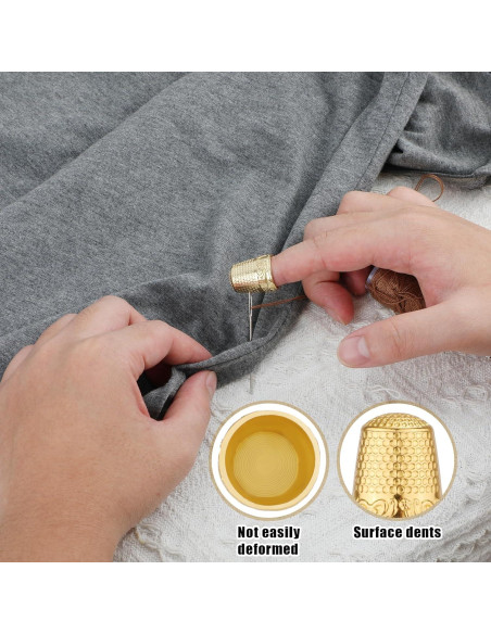 4 Dedales de Metal de Cobre para Coser y Bordar - Gosknor