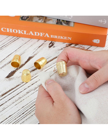 4 Dedales de Metal de Cobre para Coser y Bordar - Gosknor