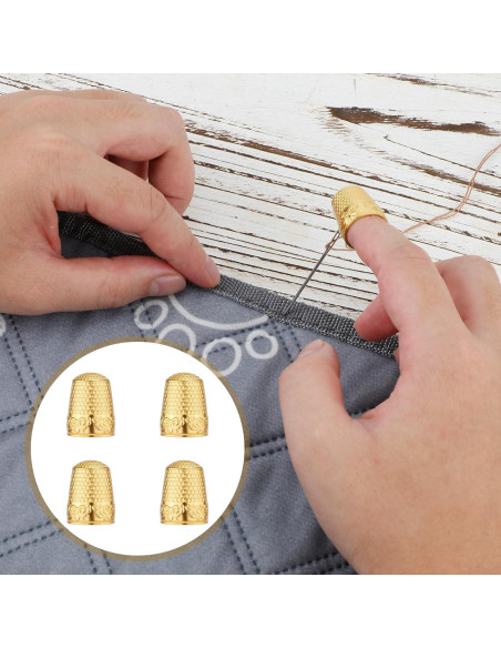 4 Dedales de Metal de Cobre para Coser y Bordar - Gosknor