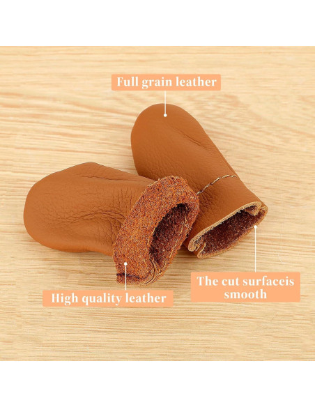 3 Pares de Dedales de Cuero Amarillo FdcLixuvol - Protectores de Dedos