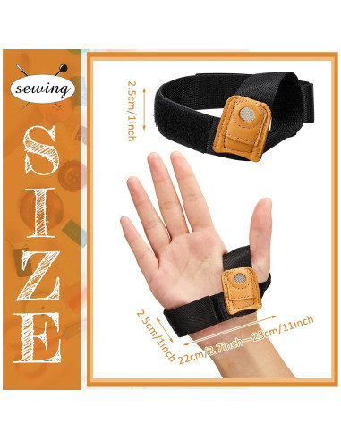 Palma de Costura Ajustable Hercicy para Diestros - Negro