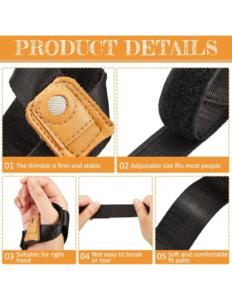 Palma de Costura Ajustable Hercicy para Diestros - Negro