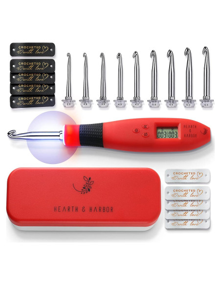 Juego de Ganchillos Iluminados Hearth & Harbor con Contador