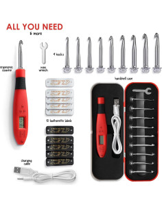 Juego de Ganchillos Iluminados Hearth & Harbor con Contador 2