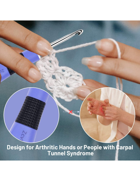 Conjunto de Ganchos de Crochet Zcvtbye con Luz LED y Contador