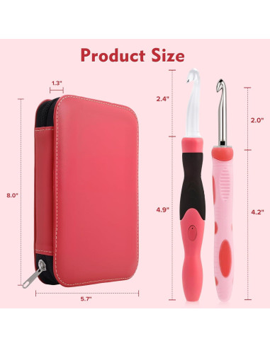 Juego de Ganchillos Iluminados AIYUNDI 18 Piezas Ergonomicos