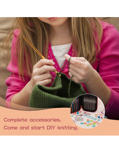 Kit de Ganchillos 96 PCS UzecPk con Bolsa y Accesorios