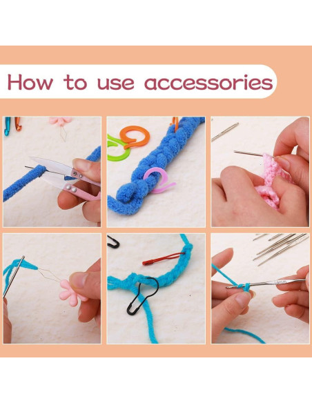 Kit de Ganchillos 96 PCS UzecPk con Bolsa y Accesorios Kit de Ganchillos 96 PCS UzecPk con Bolsa y Accesorios