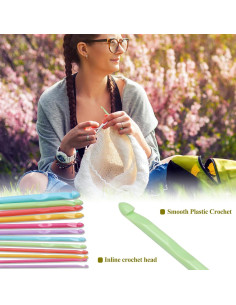 Juego de Agujas de Crochet Tunecino Aeelike 12 Piezas 3.5-12mm 2