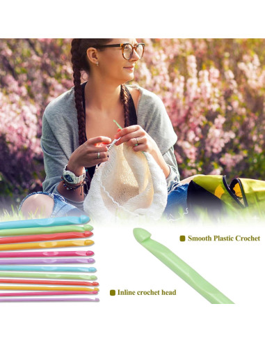 Juego de Agujas de Crochet Tunecino Aeelike 12 Piezas 3.5-12mm