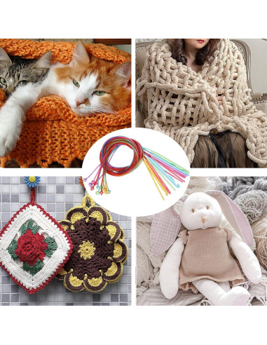 Juego de Agujas de Crochet Tunecino Aeelike 12 Piezas 3.5-12mm