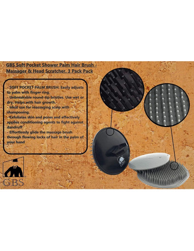 Cepillo Masajeador G.B.S para Cuero Cabelludo - Paquete de 6