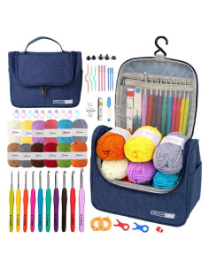 Kit de Crochet Yarniss para Principiantes con 12 Ovillos y 10 Ganchos