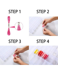 Caja Organizadora de Hilo de Bordado Peirich - 24 Compartimentos con 100 Bobinas y 459 Etiquetas 2