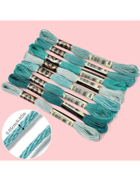 Hilo de Bordado de Poliester CABODYALS 8 Colores 8.75m