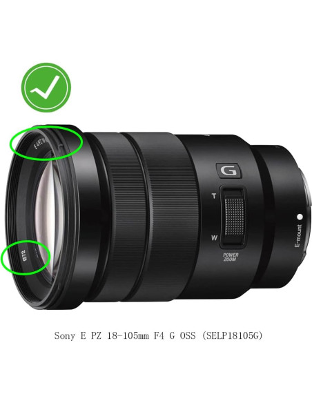 Cubierta de tapa de lente 72mm Huipuxiang para Sony E PZ 18-105mm