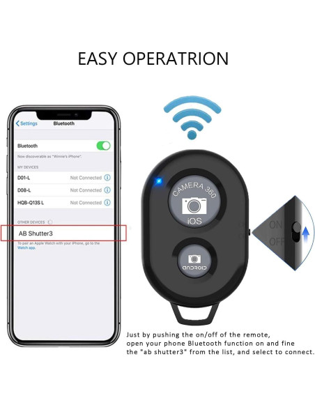Disparador Remoto Inalámbrico para Smartphones eCostConnection - Paquete de 2 Disparador Remoto Inalámbrico para Smartphones eCostConnection - Paquete de 2