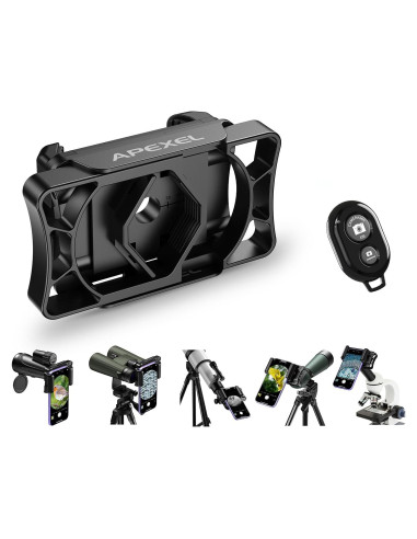 Adaptador de Teléfono APEXEL F002-B para Telescopio y Binoculares