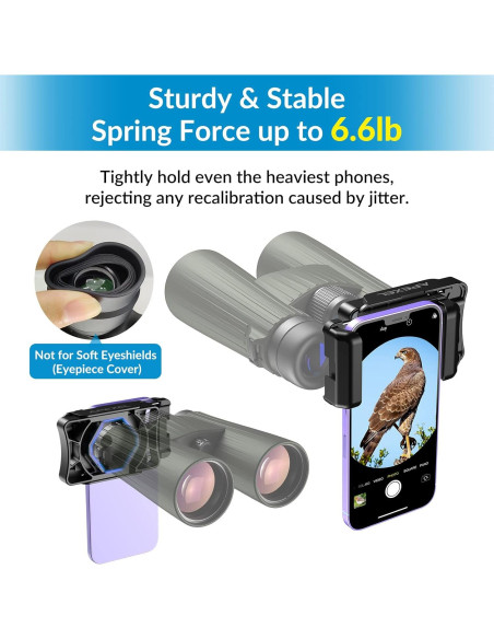 Adaptador de Teléfono APEXEL F002-B para Telescopio y Binoculares