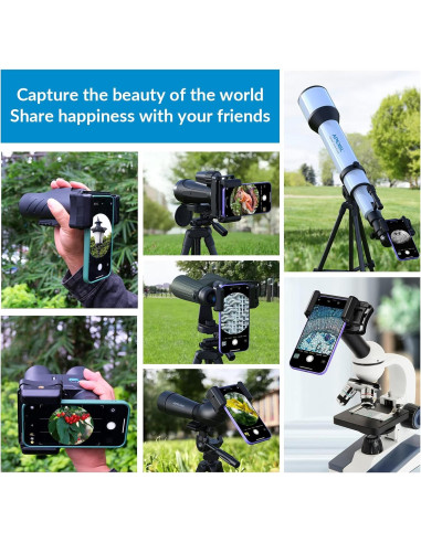 Adaptador de Teléfono APEXEL F002-B para Telescopio y Binoculares