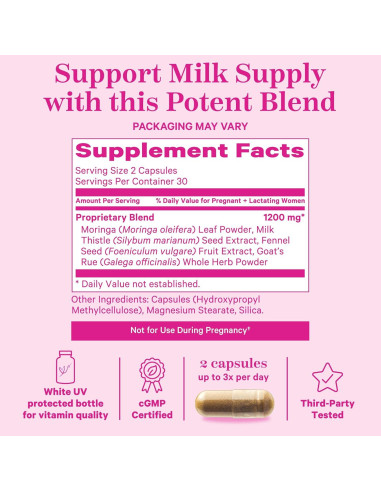 Suplemento de Lactancia Pink Stork Pumping Moms 60 Cápsulas
