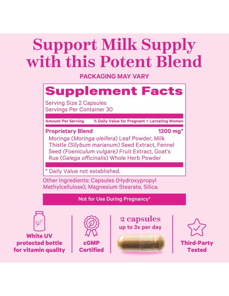 Suplemento de Lactancia Pink Stork Pumping Moms 60 Cápsulas