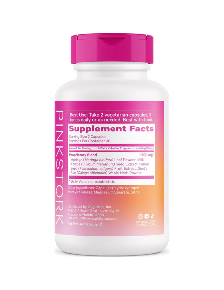 Suplemento de Lactancia Pink Stork Pumping Moms 60 Cápsulas