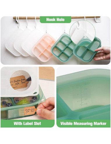 Bandeja de Congelador de Silicona Haakaa 8 Compartimentos 354ml