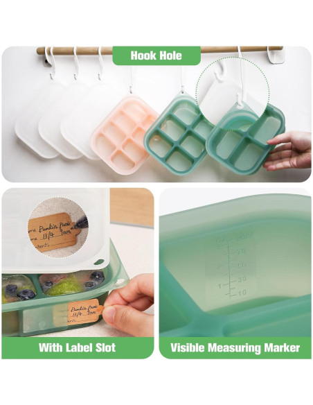 Bandeja de Congelador de Silicona Haakaa 8 Compartimentos 354ml