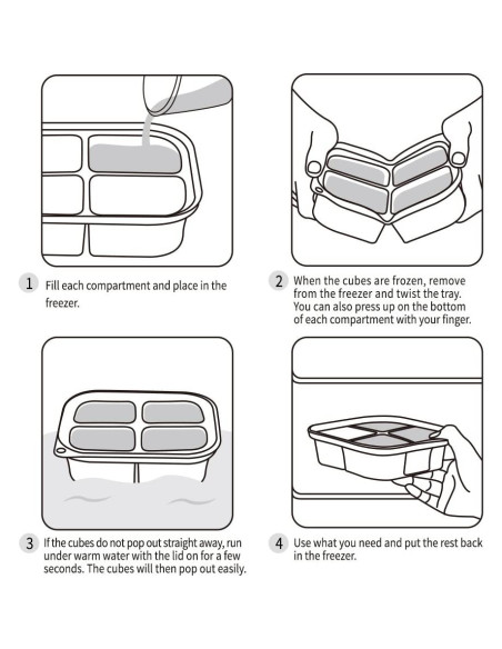 Bandeja de Congelador de Silicona Haakaa 8 Compartimentos 354ml