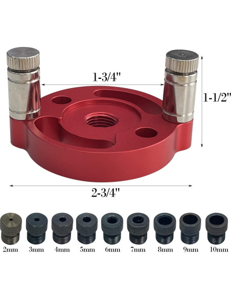Guía de Taladro de Dowel Sutekus con 9 Bushings M2-M10