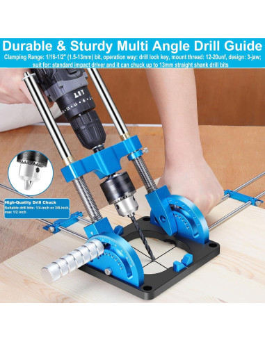 Guía de Taladro Portátil Hompoem Ajustable 0-60 1.5-13mm