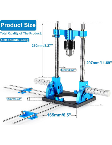 Guía de Taladro Portátil Hompoem Ajustable 0-60 1.5-13mm