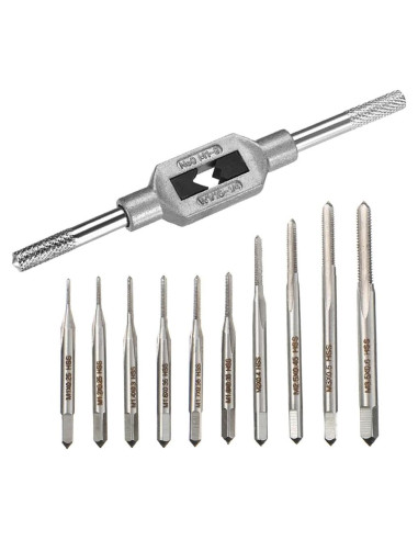 Juego de 10 Tapones de Rosca Metrico HSS Saipe M1-M3.5