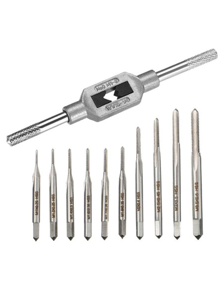 Juego de 10 Tapones de Rosca Metrico HSS Saipe M1-M3.5