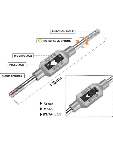 Juego de 10 Tapones de Rosca Metrico HSS Saipe M1-M3.5