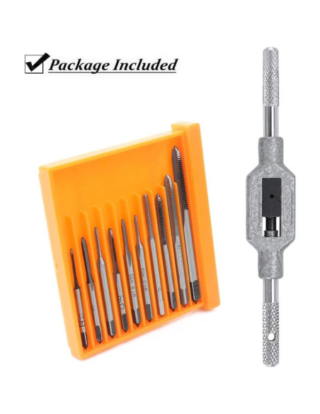 Juego de 10 Tapones de Rosca Metrico HSS Saipe M1-M3.5