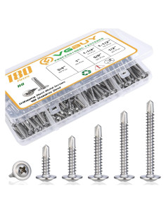 Kit de Tornillos Autoperforantes VGBUY 180 Piezas Acero Inoxidable
