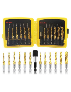 Juego de Brocas y Machos HSS 13pcs BeQell con Titanio