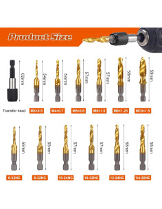 Juego de Brocas y Machos HSS Titanio OCR 13 Piezas 2