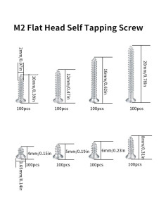 Kit de Tornillos Autoperforantes M2 - 800 Pcs en 8 Tamaños 2