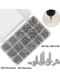 700 Tornillos Phillips con Arandela Autoperforantes Acero Inoxidable 304 2