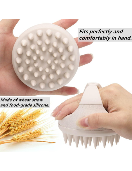 Cepillo Masajeador BTYMS para Cuero Cabelludo Beige