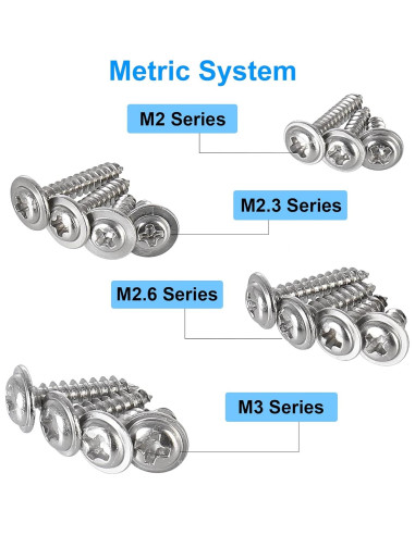 700 Tornillos Phillips con Arandela Autoperforantes Acero Inoxidable 304