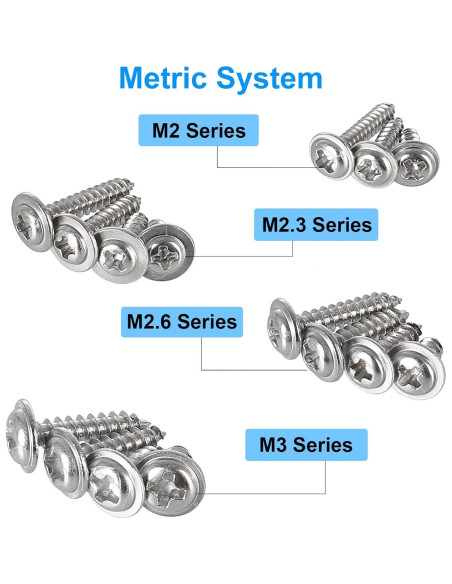 700 Tornillos Phillips con Arandela Autoperforantes Acero Inoxidable 304