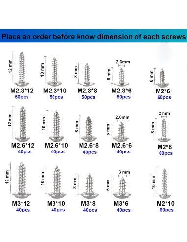 700 Tornillos Phillips con Arandela Autoperforantes Acero Inoxidable 304