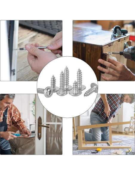 700 Tornillos Phillips con Arandela Autoperforantes Acero Inoxidable 304